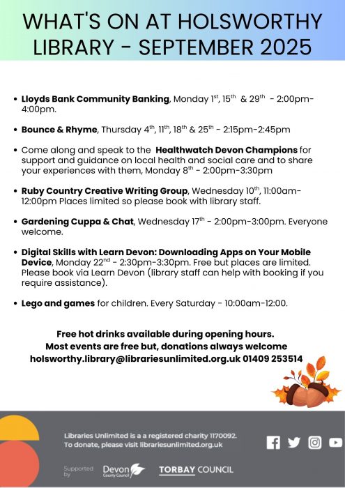 What's On At Holsworthy (September 2025)