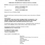 Road Closure notice for Remembrance Day Parade 2025