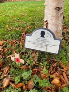 Private John Baileys plaque with a poppy cross