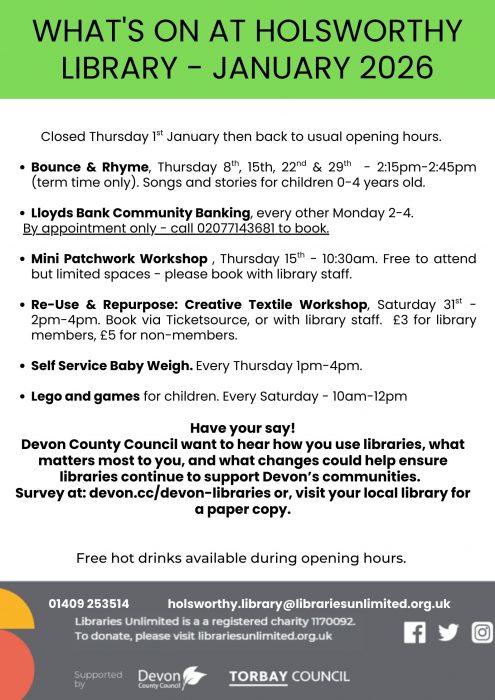 What's On At Holsworthy January 2026
