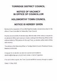 Notice of Vacancy Councillor Nigel Kenneally