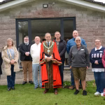 Photo of Holsworthy Town Councillors and staff at the grand opening of the Sunlounge, Badock Gardens.