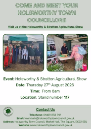 Poster advertising Holsworthy Town Council at Holsworthy & Stratton Agricultural Show